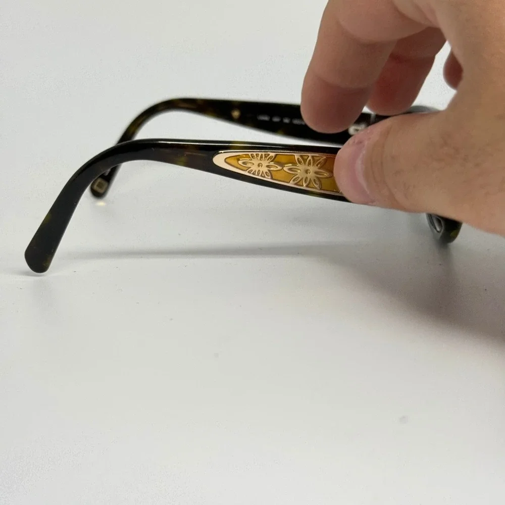 Liz Claiborne L509S Tortoise Floral Gold Filigree Oval Eyeglass Frames 52 16 130